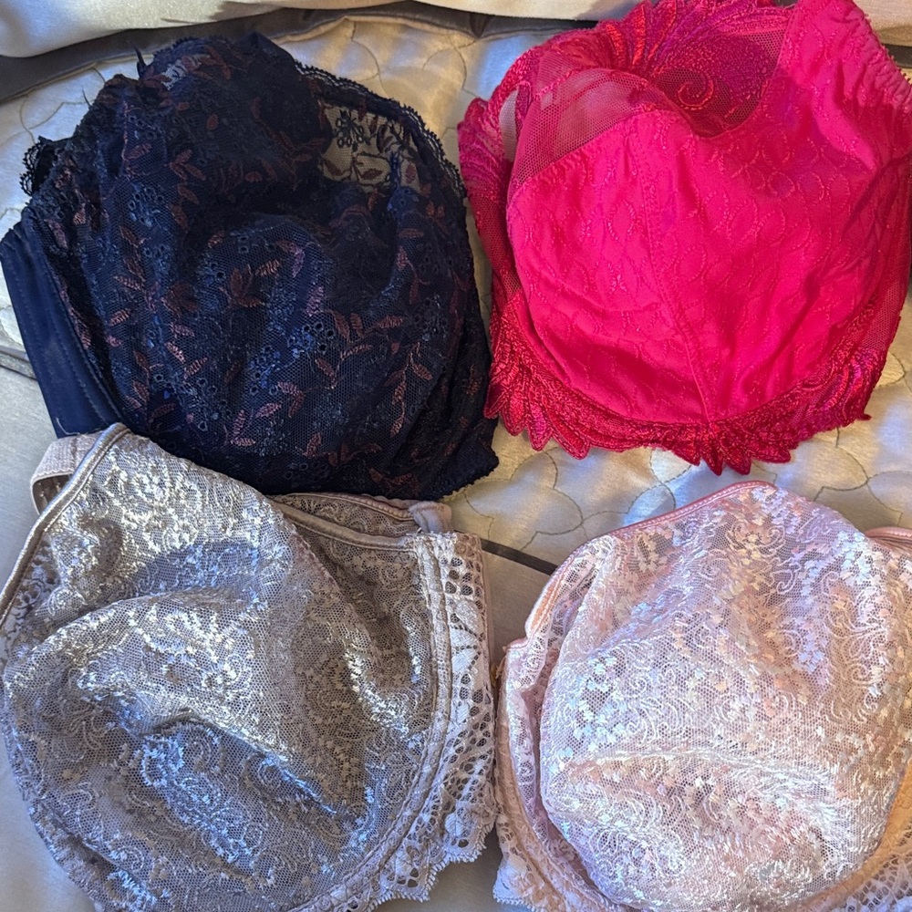Lace Women's Bra Set - Navy, Fuchsia, Silver, Blush